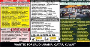 Gulf News Jobs Today Saudi, Qatar, Kuwait