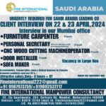 Gulf Jobs Urgent Requirements for Saudi Arabia