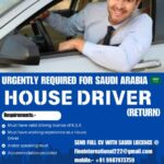 House Driver Jobs in Saudi Arabia (Return)