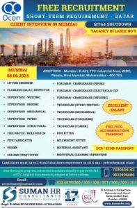 Qcon Shutdown Jobs Qatar - MTA-4