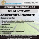 Hiring Agricultural Engineer in Saudi Arabia