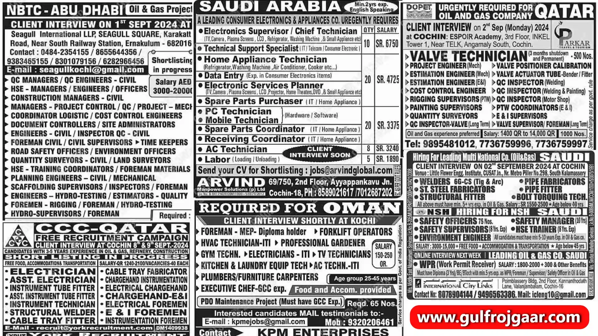 Gulf News classified jobs Today - 28 Aug