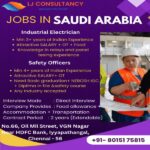 Hiring Industrial Electricians & Safety Officers in Saudi Arabia