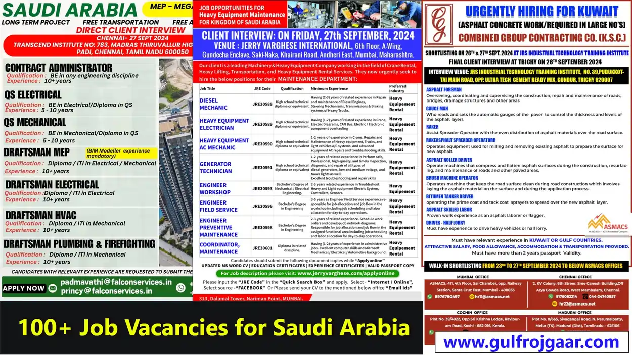 Saudi Arabia Job Vacancies - 100+ jobs