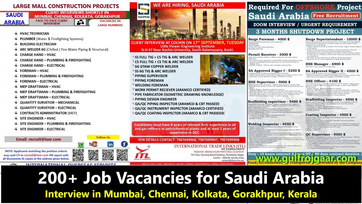 Saudi Arabia Job Vacancies - 200+ Jobs