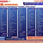 Walk-in Interview for Saudi Arabia - Operation & Maintenance Co.