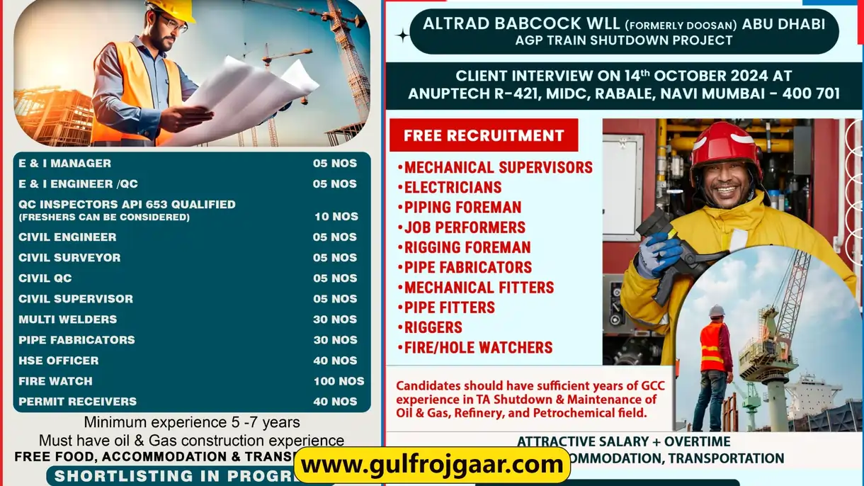 Gulf Jobs | Want for Abu-Dhabi and Saudi Arabia