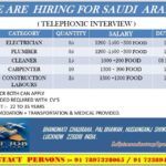 Hiring for Saudi Arabia – Telephonic Interview