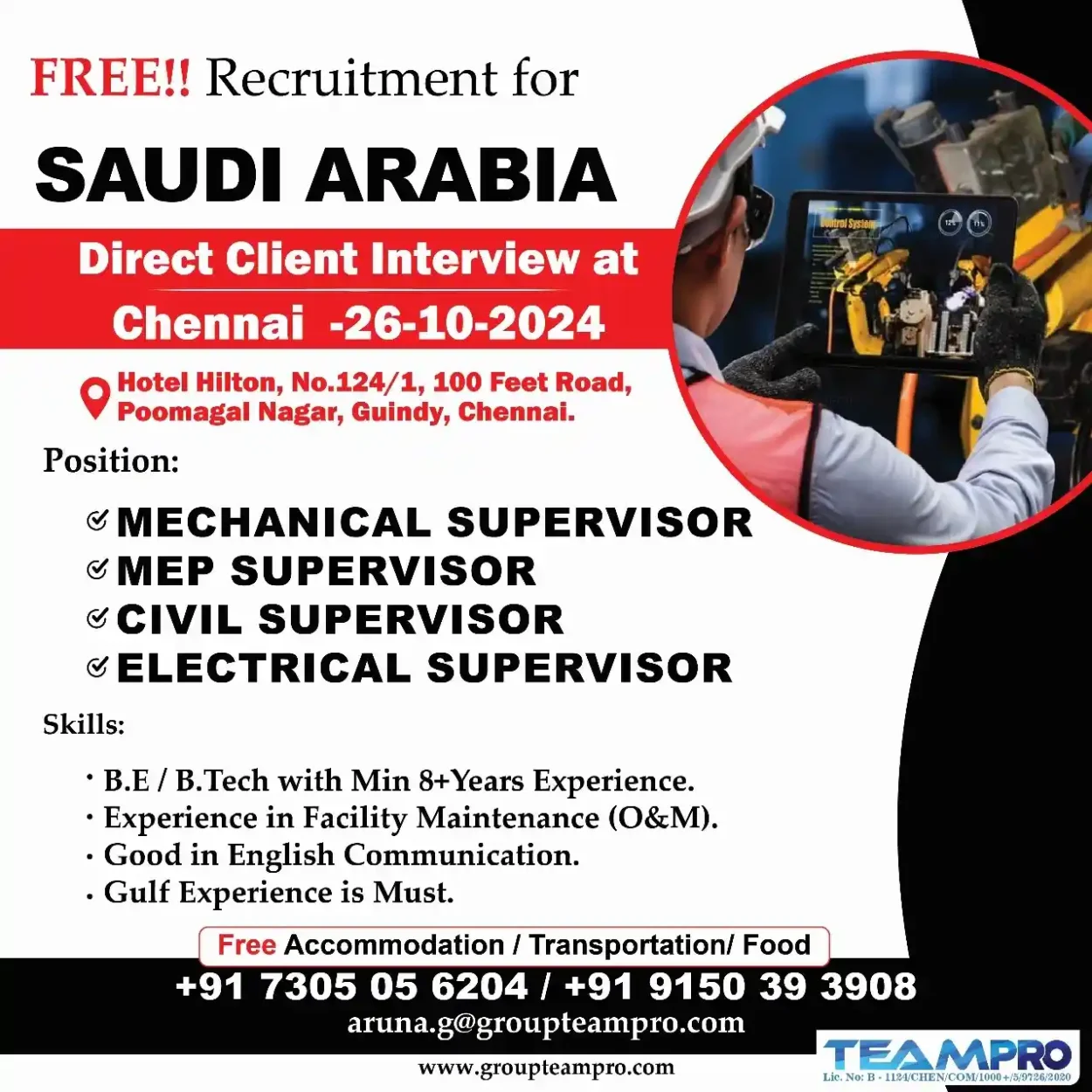 Recruitment for Saudi Arabia