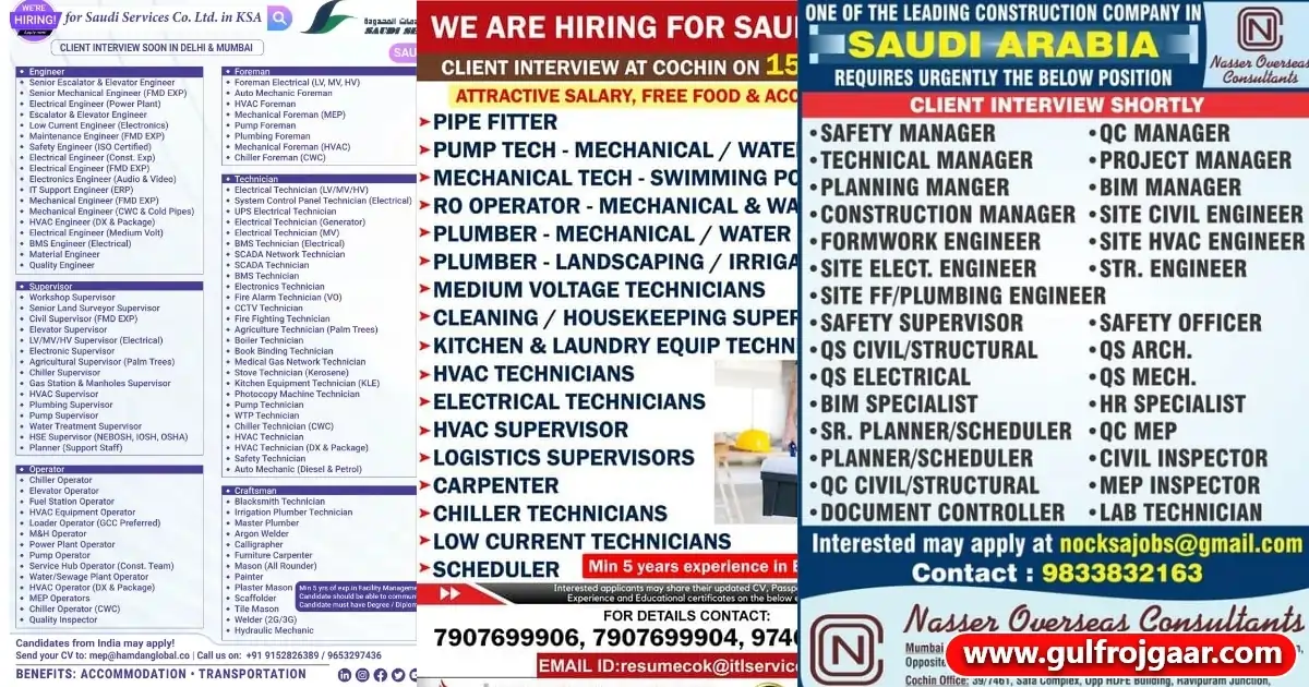 Saudi Job Vacancy - 250+ jobs