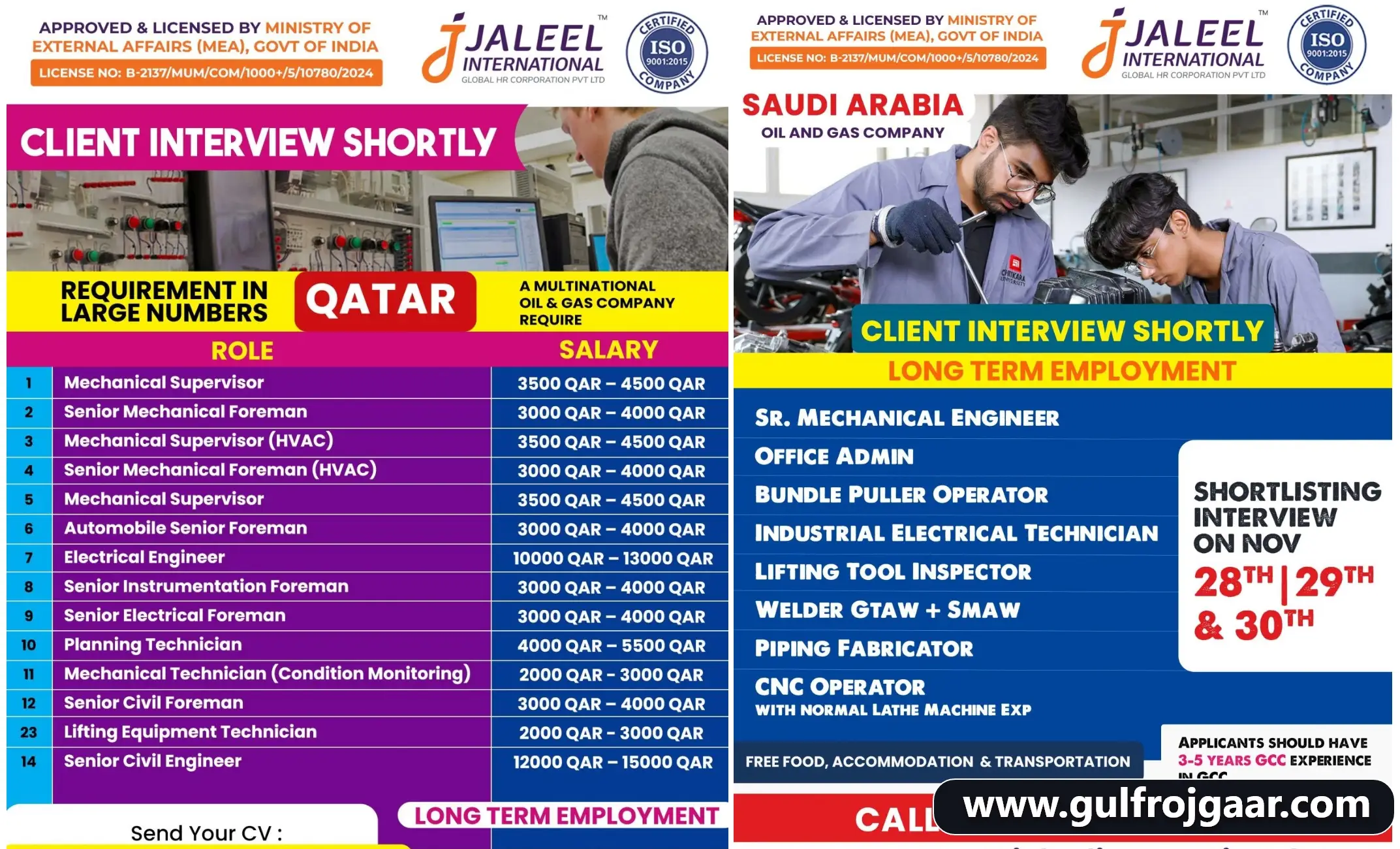 Assignment abroad - Opportunities in Saudi Arabia