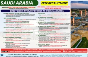 Saudi Jobs for Indians - 100+ Vacancies