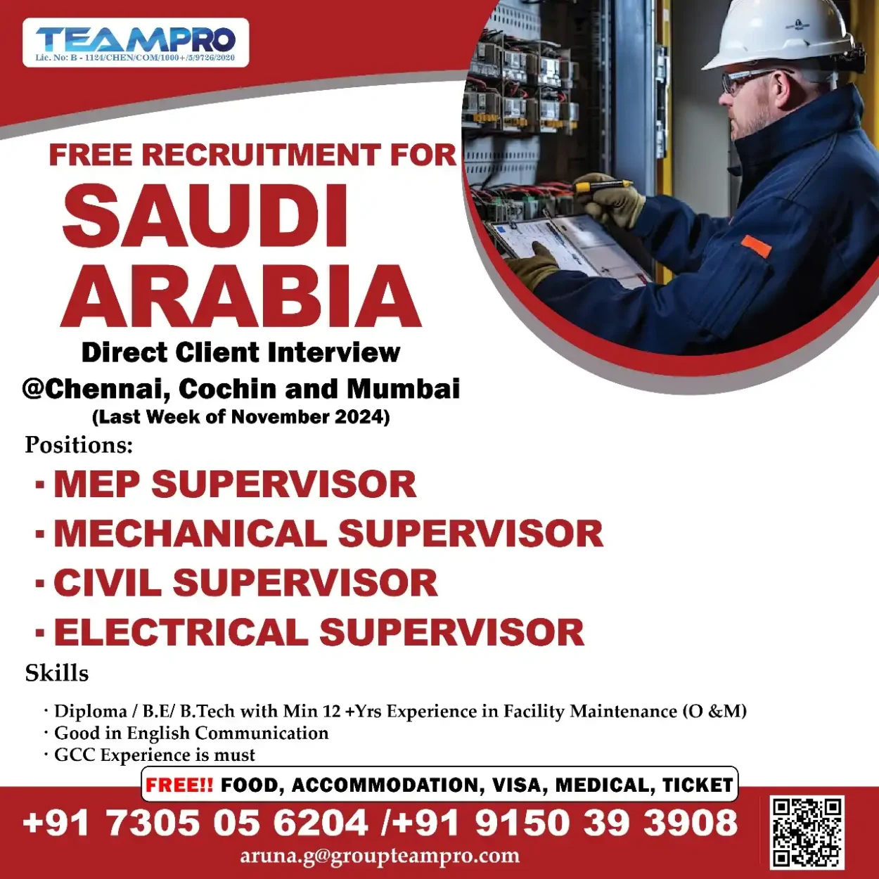 Urgent Hiring for Saudi Arabia - Free Recruitment!