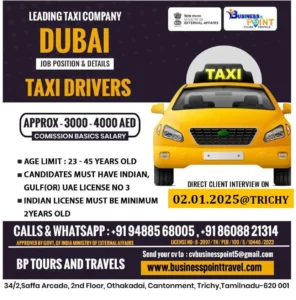 Taxi Drivers Jobs for Dubai - Indian License