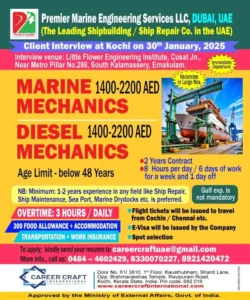 Hiring Marine and Diesel Mechanics in Dubai