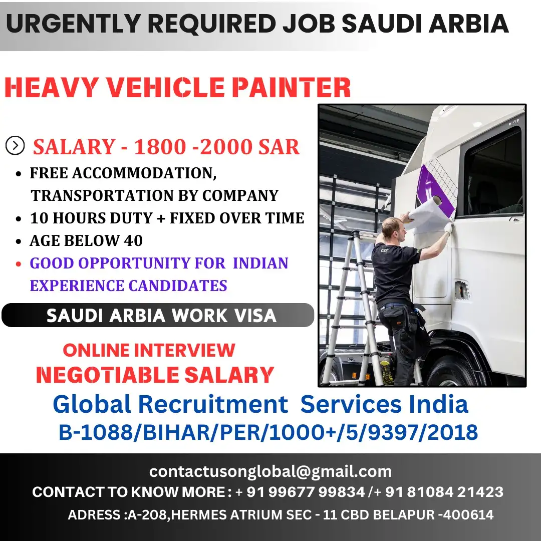 Hiring Heavy Vehicle Painter in Saudi Arabia