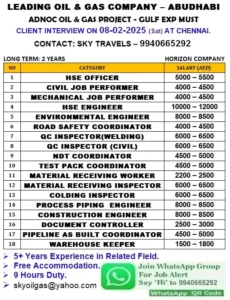 Hiring for Horizon Company in Abu-Dhabi