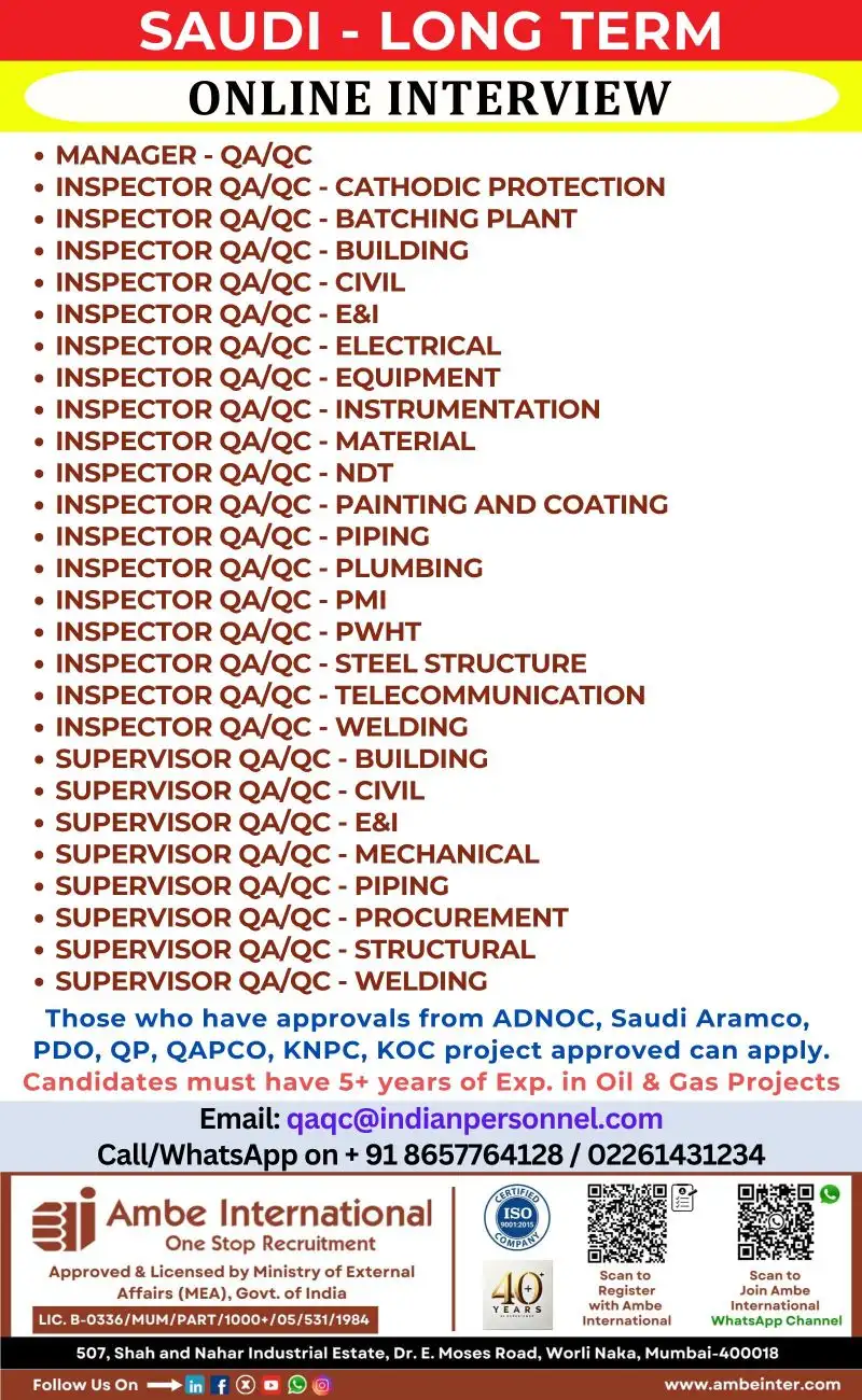 Saudi Arabia Long-Term Oil & Gas Jobs