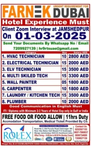 Urgent Hiring for Dubai – Farnek Dubai