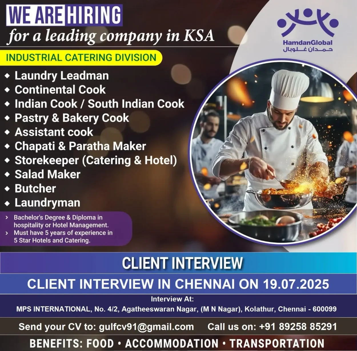 Catering jobs in Saudi Arabia - 100+ vacancies