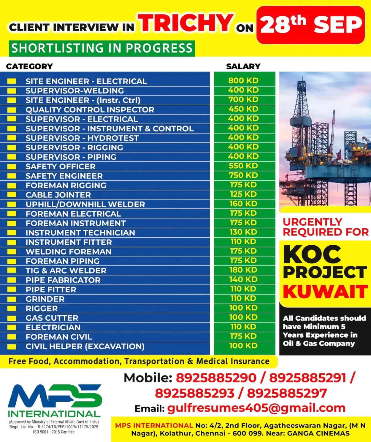 Gulf Job Want Jobs for Kuwait (KOC Project)