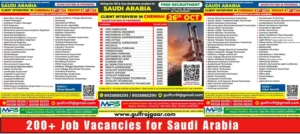 Saudi Arabia Jobs – Client Interviews in Chennai & Trichy
