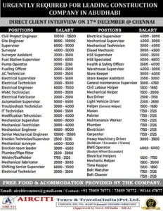 Abu Dhabi Construction Jobs – Direct Interview