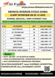 Ebonite Interior Fitout Jobs in Dubai – Client Interview on 20 Dec 2025