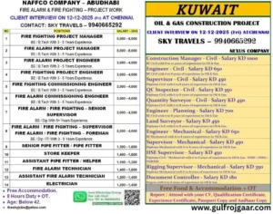 Hiring for Gulf Kuwait and Abu-Dhabi