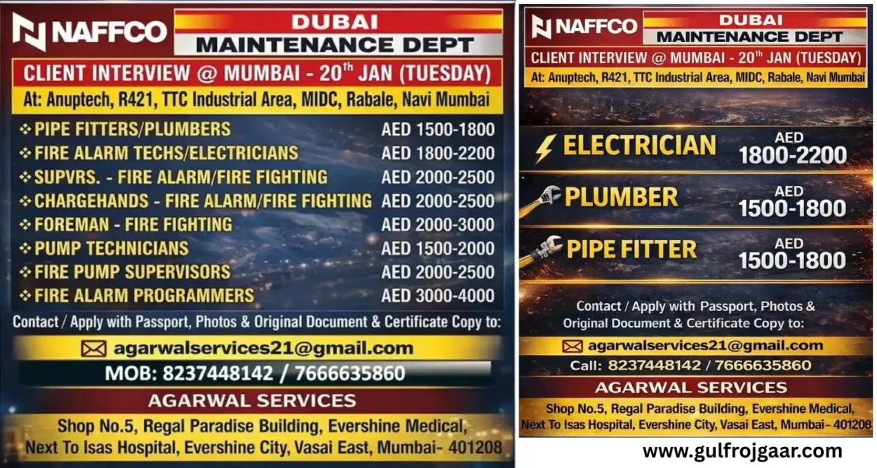 NAFFCO Dubai hiring - 100+ job vacancies
