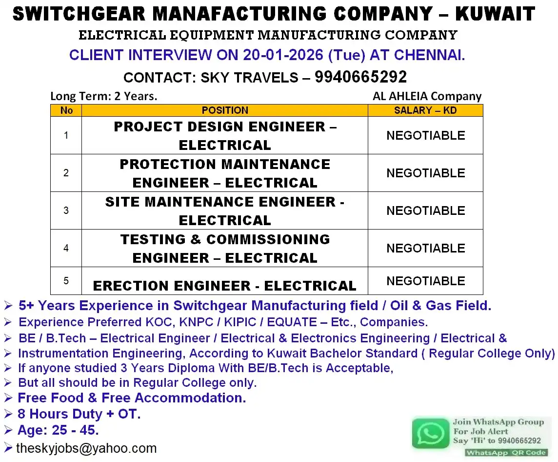 Gulf Want for Dubai & Kuwait Switchgear Manufacturing Company, Kuwait