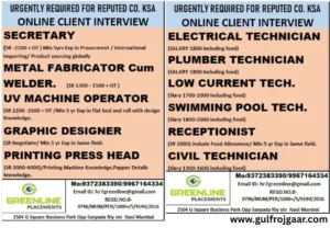 Urgent Jobs in Saudi Arabia - Online Interview