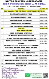 NAFFCO Saudi Arabia hiring - 100+ vacancies
