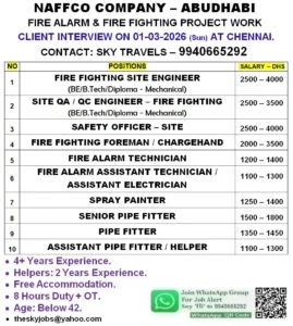 NAFFCO – Abu Dhabi Jobs Chennai Interview