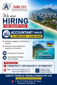 Accountant Required in Mauritius – Salary 25,000 MUR