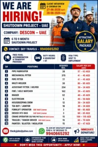 DESCON Shutdown Project UAE Jobs