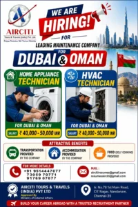 HVAC & Home Appliance Technician Jobs in Dubai & Oman