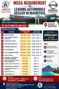 Jobs for Mauritius Nissan Automobile