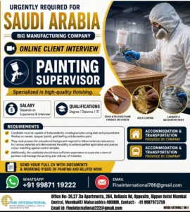 Painting Supervisor Job in Saudi Arabia - Online Client Interview