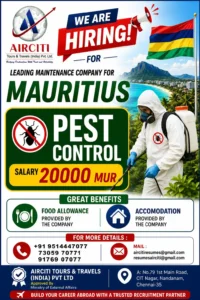 Pest Control Jobs in Mauritius Maintenance Company