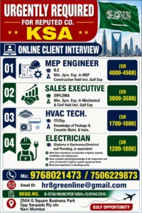 Jobs for Saudi Arabia - Online Interview