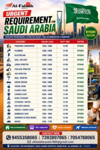 Urgent Saudi Arabia jobs - Riyadh Sector