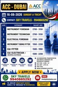 ACC Dubai Recruitment – Instrument & Electrical Jobs