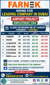 FARNEK Dubai Airport Project Recruitment