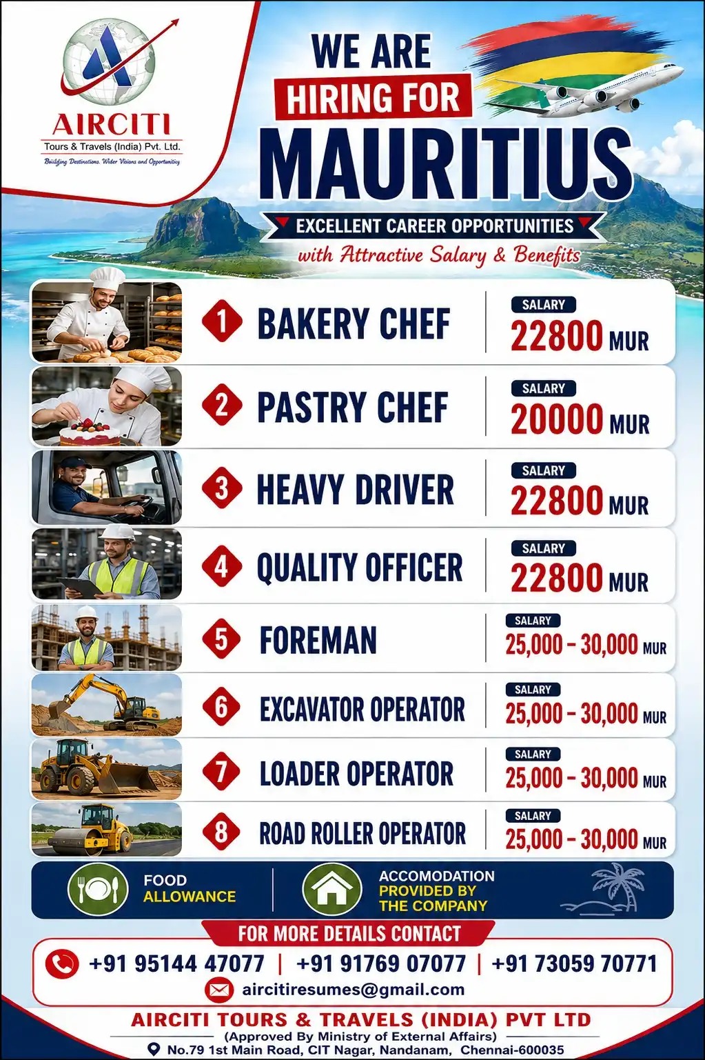Mauritius – Multiple Job Vacancies