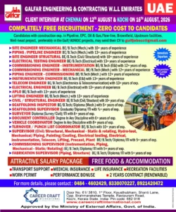 Want for Galfar Engineering - Free Recruitment