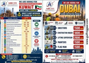 Want for Kuwait Power Plant & Dubai Construction Projects