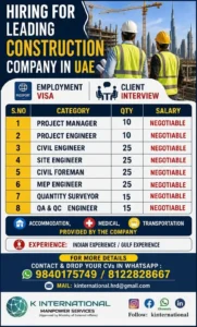 Want for UAE - Construction Company