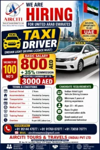 Taxi Driver Jobs in UAE - 100+ vacancies