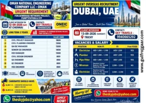 Urgent overseas jobs - Oman & Dubai